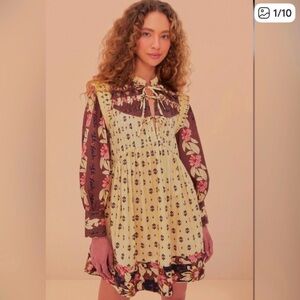 FARM Rio Anika Open Yoke Mini Dress. Size S.NWT. MSRP $260.
